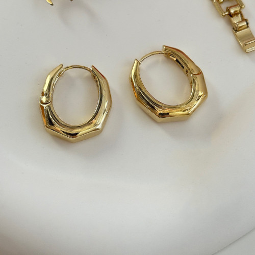 KOLCZYKI CLASIC OWAL GŁADKI 14K 1