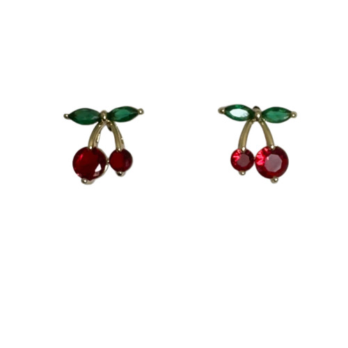 KOLCZYKI SZTYFTY CHERRY FRUIT 14K